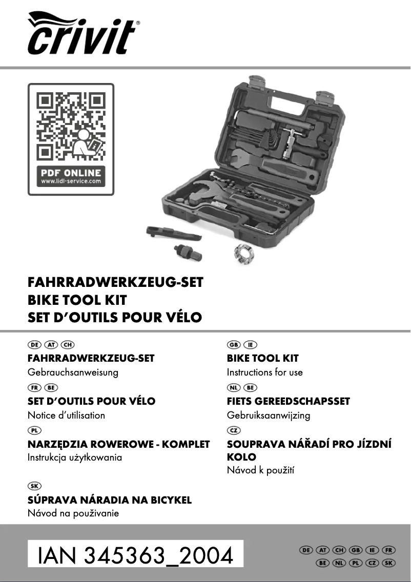 Page n°1 - Manuel utilisateur Crivit IAN 345363