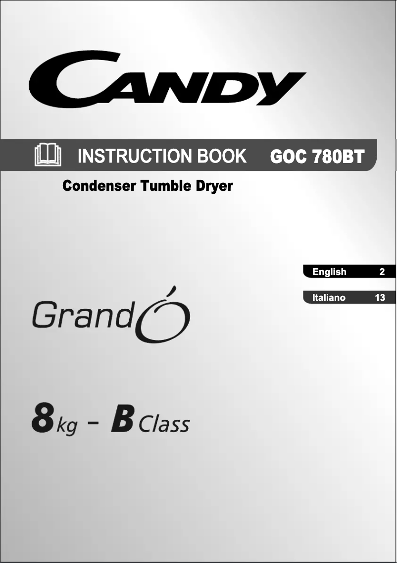 Page 1 de la notice Manuel utilisateur Candy GOC 780BTX-47