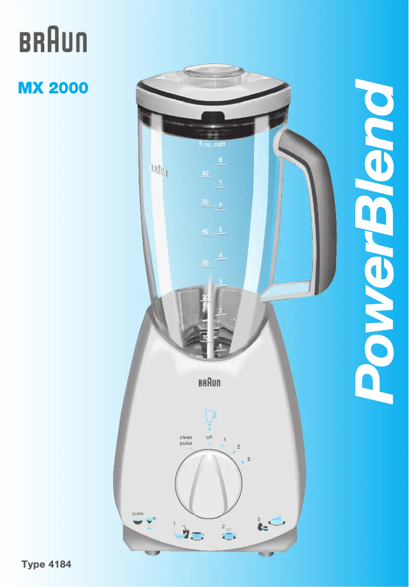 Page 1 de la notice Manuel utilisateur Braun PowerBlend MX2000