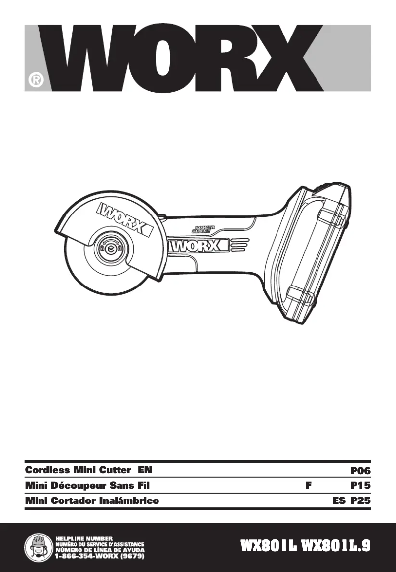 Page 1 de la notice Manuel utilisateur Worx WX801L.1