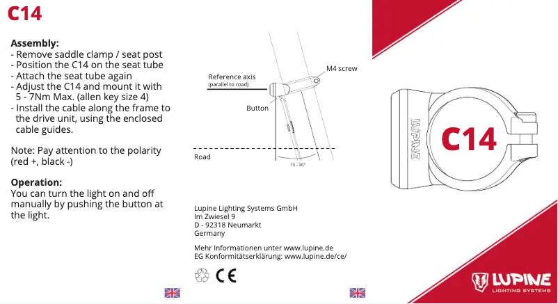 Page n°1 - Manuel utilisateur Lupine C14