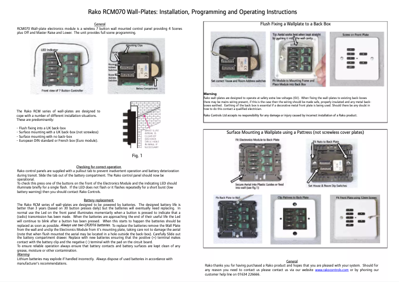 Image de la première page du manuel de l'appareil RCM-070