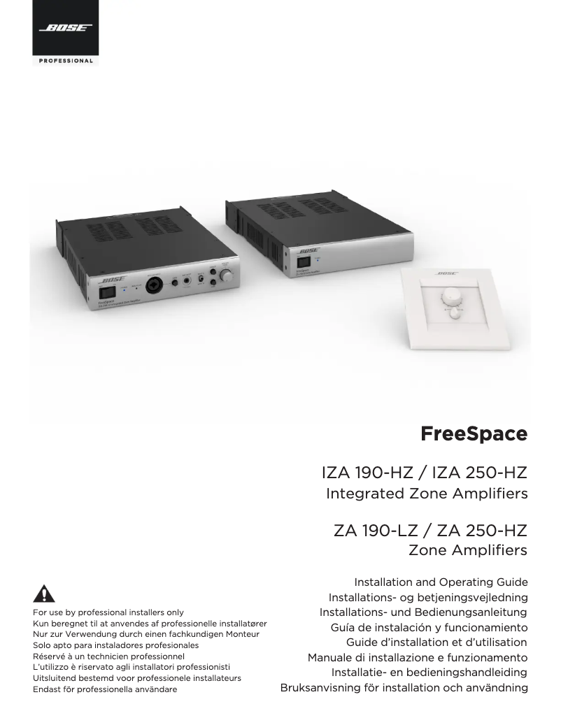 Image de la première page du manuel de l'appareil FreeSpace IZA 190-HZ