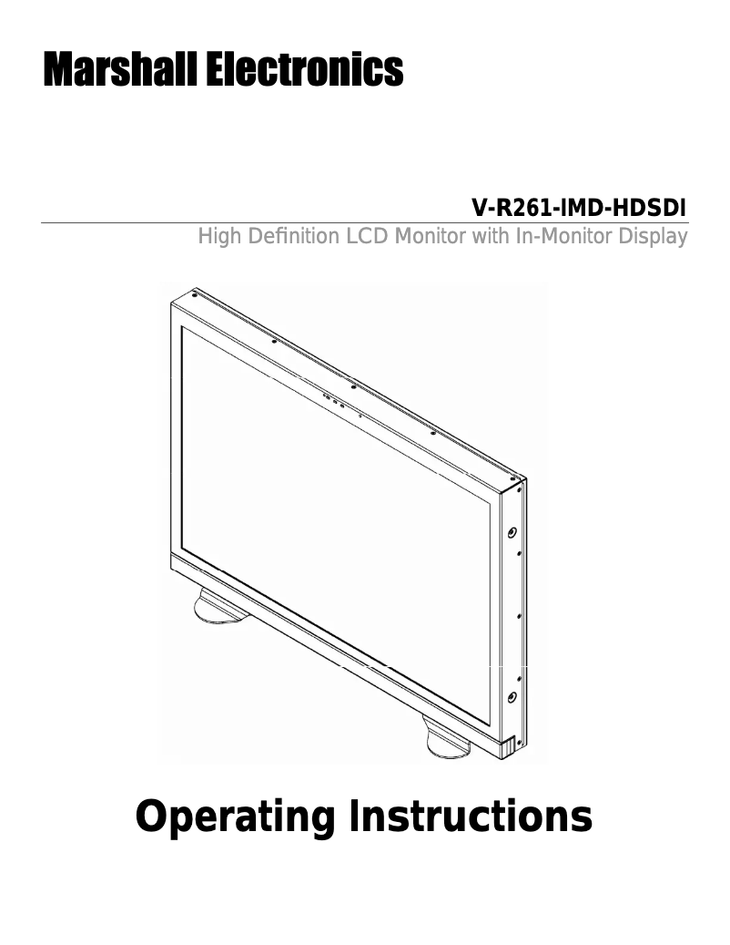 Image de la première page du manuel de l'appareil V-R261-IMD-HDSDI
