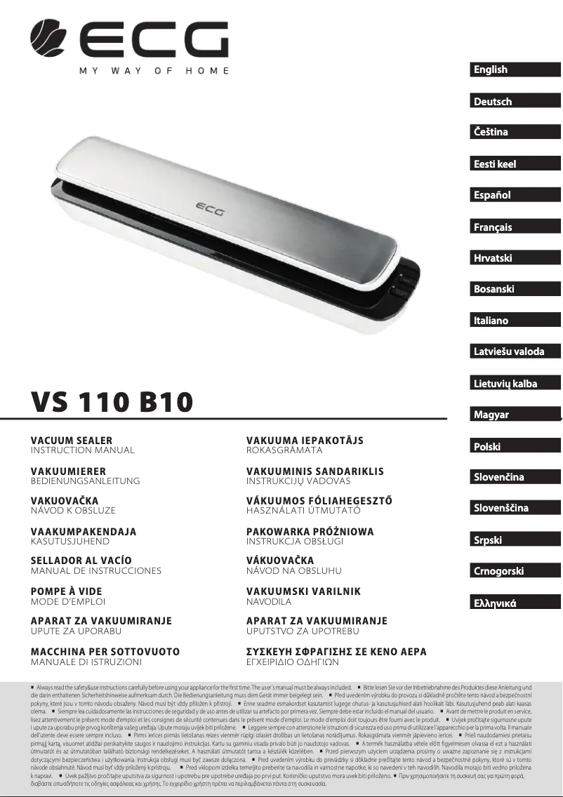 Page n°1 - Manuel utilisateur ECG VS 110 B10