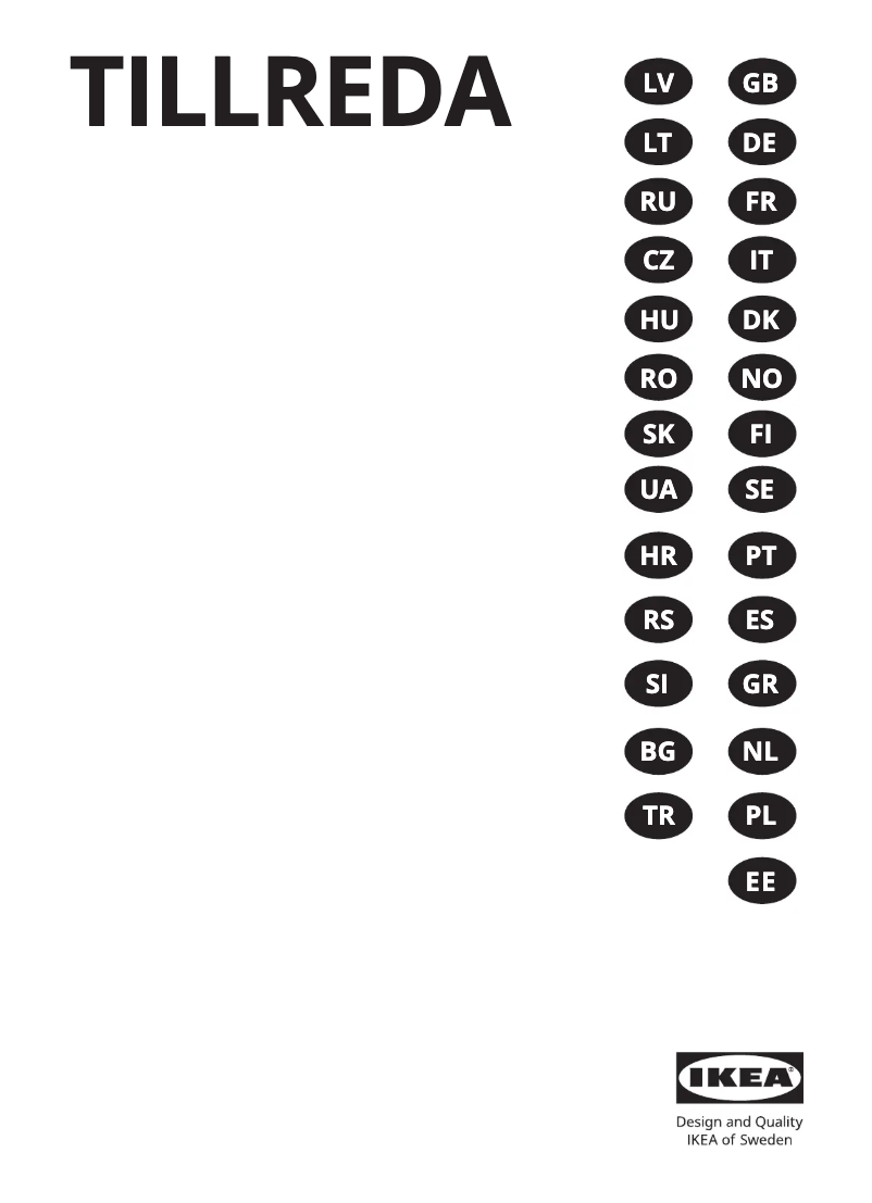 Page 1 de la notice Manuel utilisateur Ikea TILLREDA 504.867.92