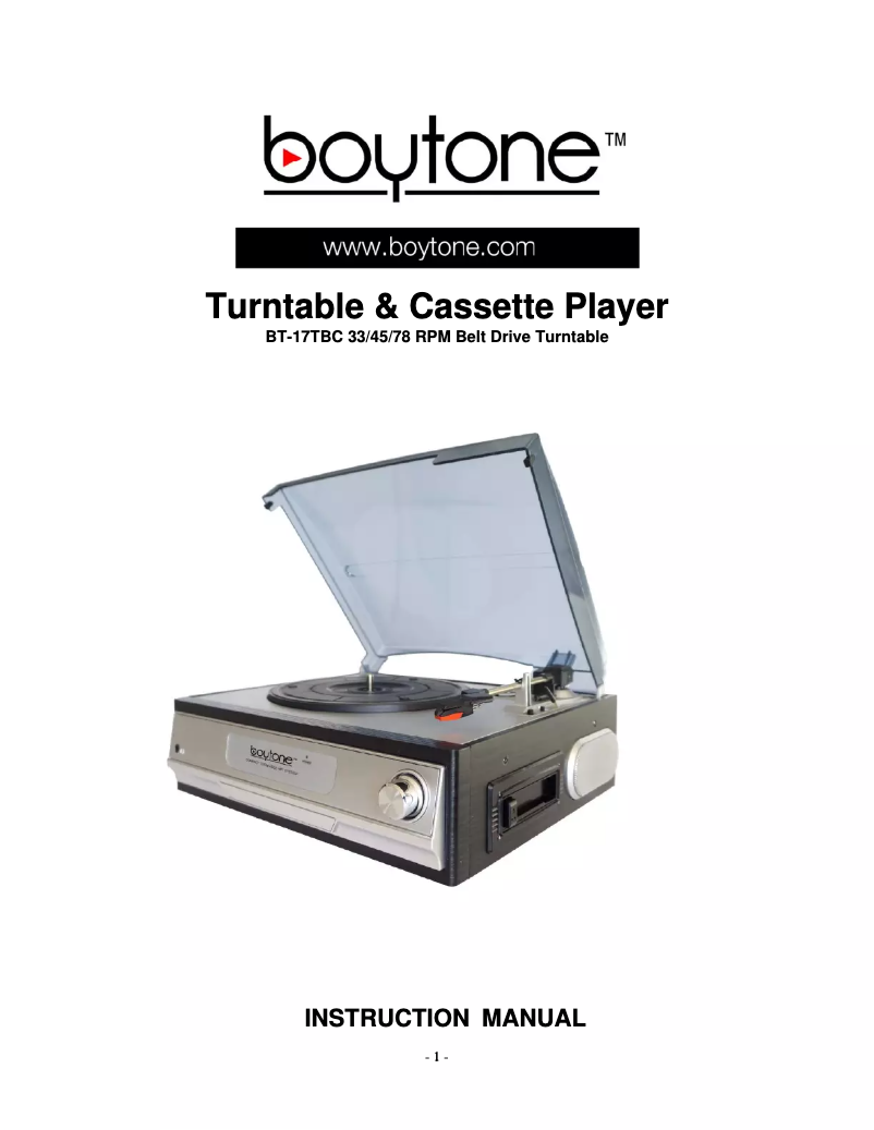 Page n°1 - Manuel utilisateur Boytone TB-17TBC