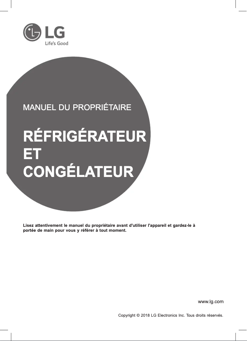 Page n°1 - Manuel utilisateur LG GR-J34FTUHL