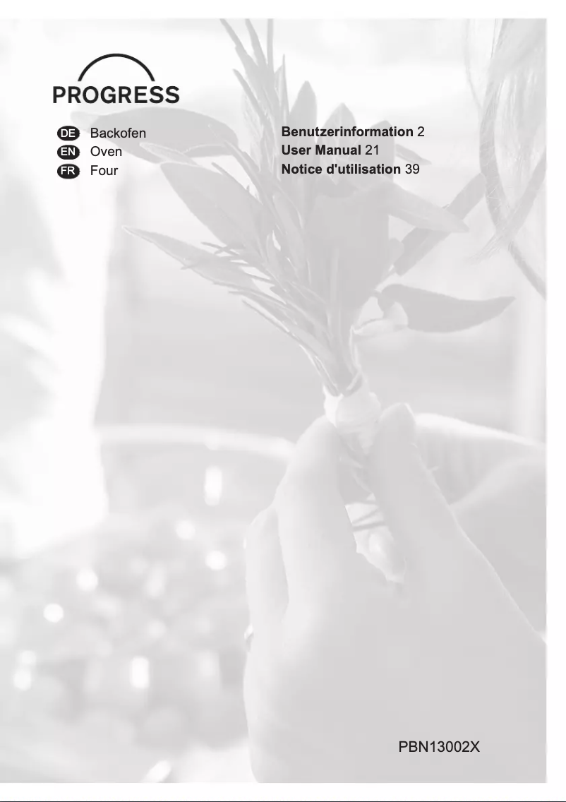 Page n°1 - Manuel utilisateur Progress PBN13002X