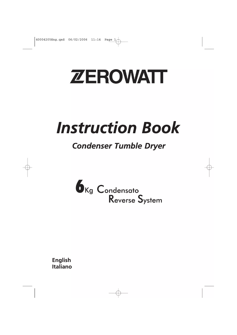 Page n°1 - Manuel utilisateur Zerowatt ZC 216