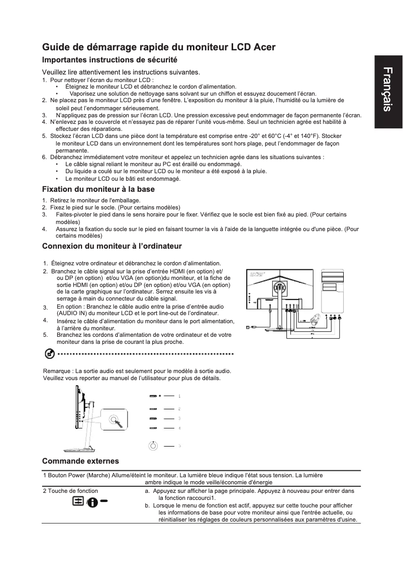 Page n°1 - Manuel utilisateur Acer CB242Y