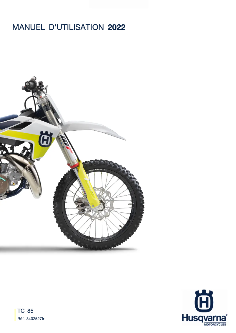 Page 1 de la notice Manuel utilisateur Husqvarna TC 85 19/16 (2022)