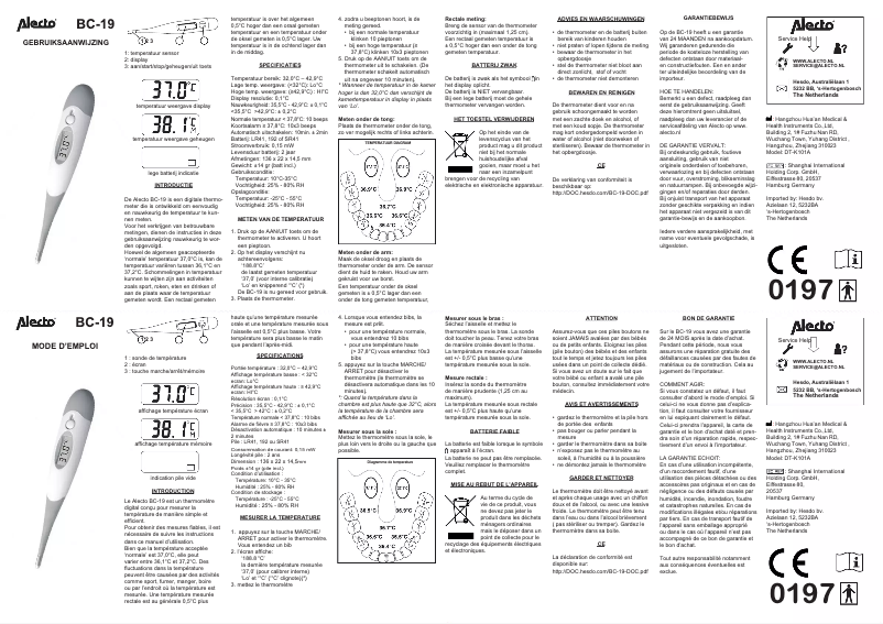 Página 1 del manual Manual de usuario Alecto BC-19RE