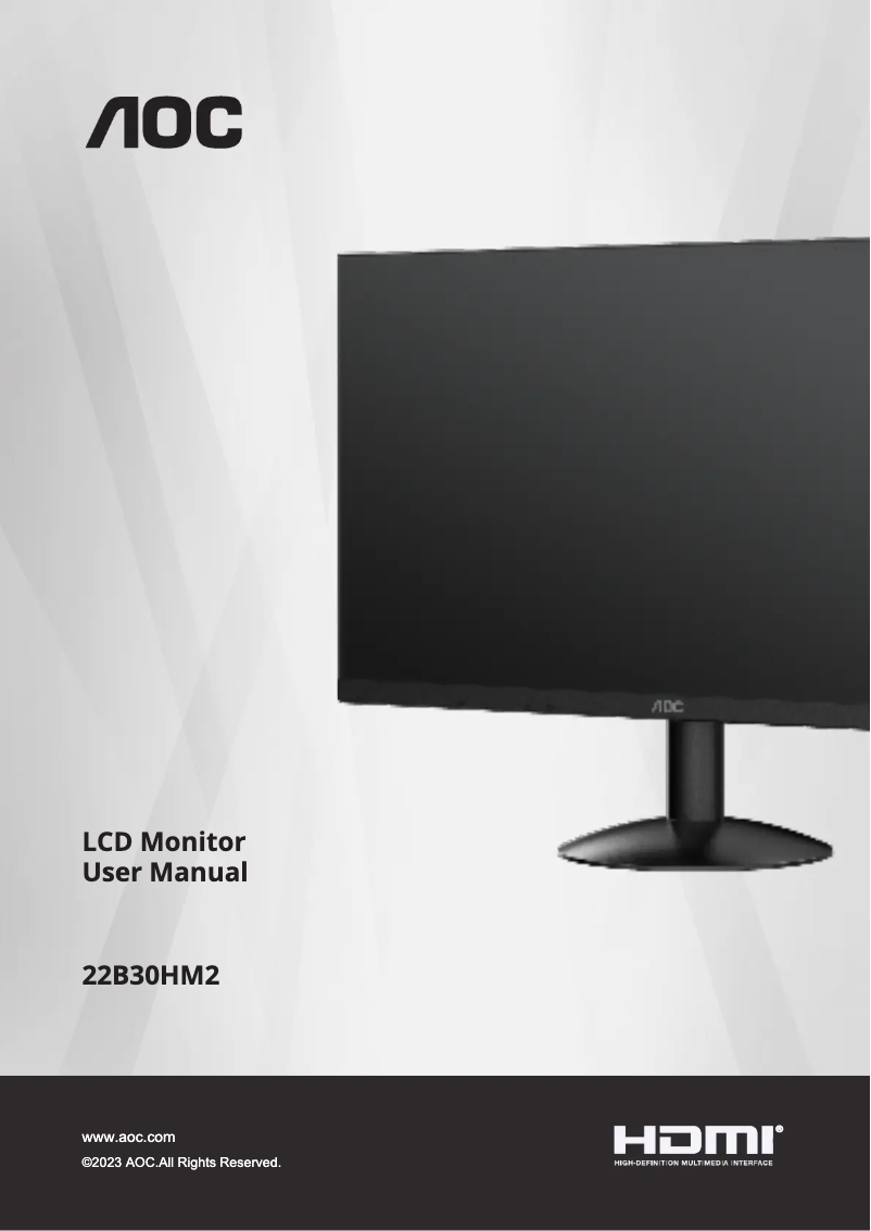 Page n°1 - Manuel utilisateur AOC 22B30HM2