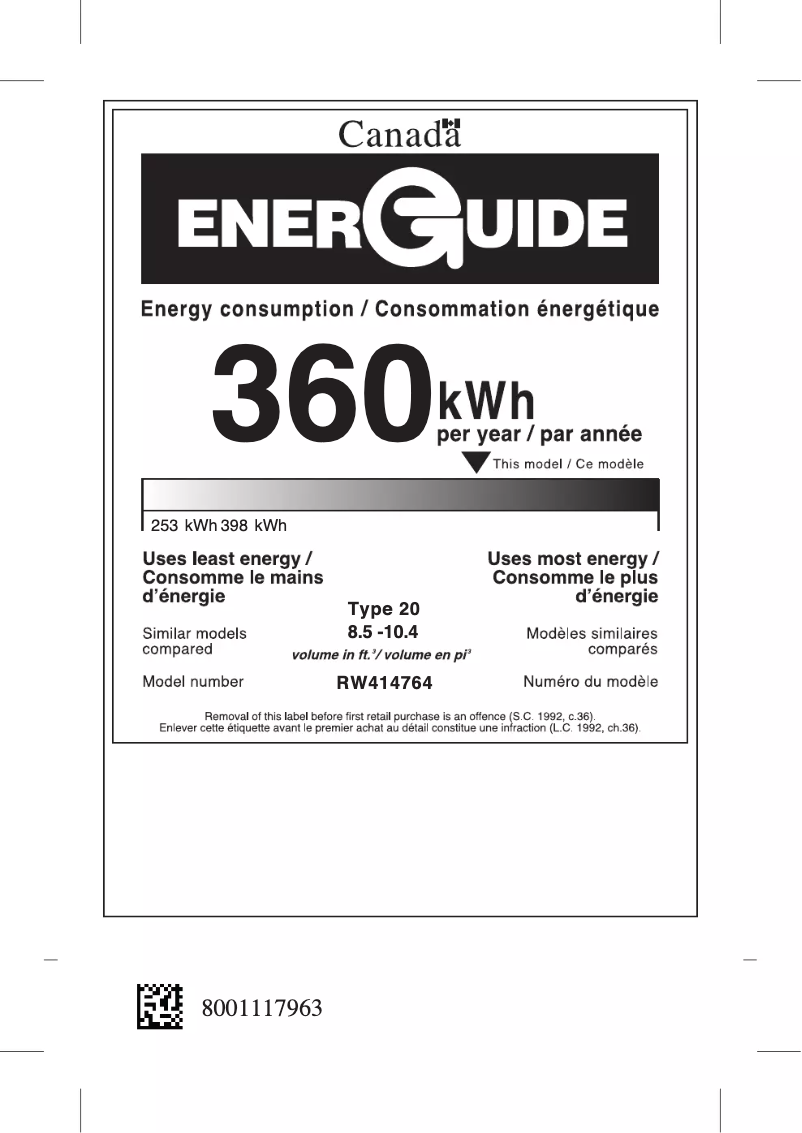 Image de la première page du manuel de l'appareil RW414764