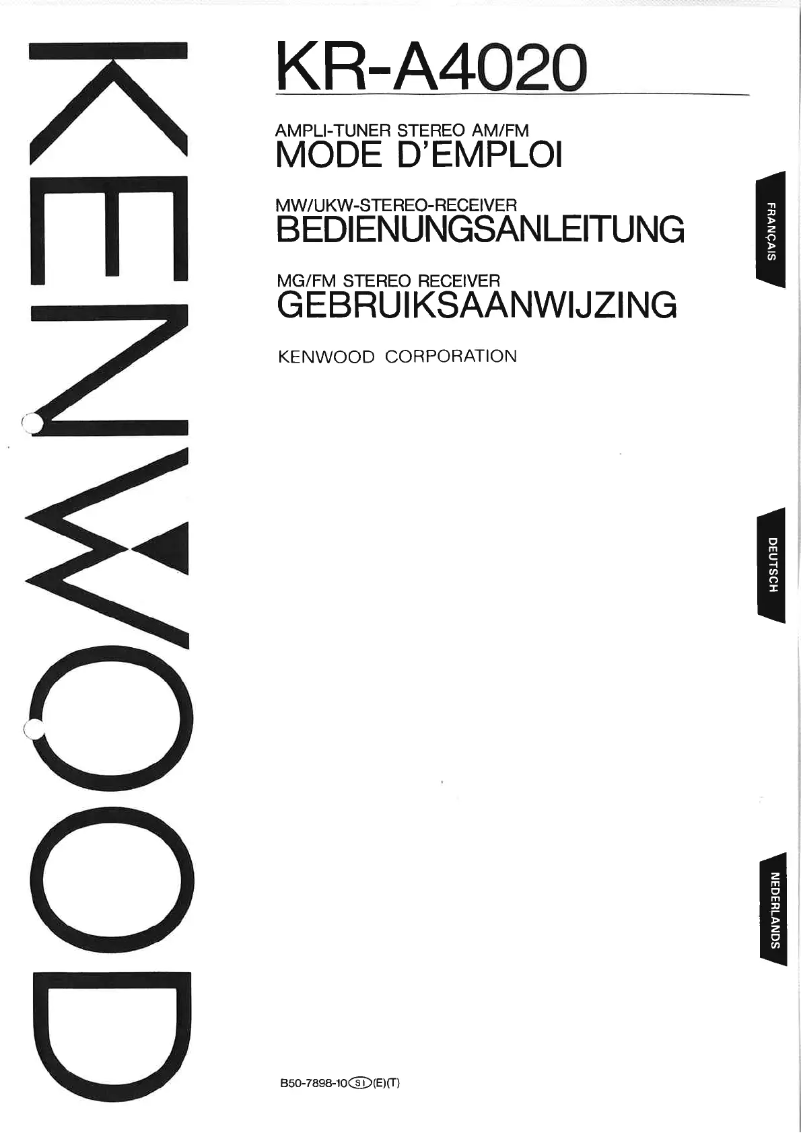 Página 1 del manual Manual de usuario Kenwood KR-A4020