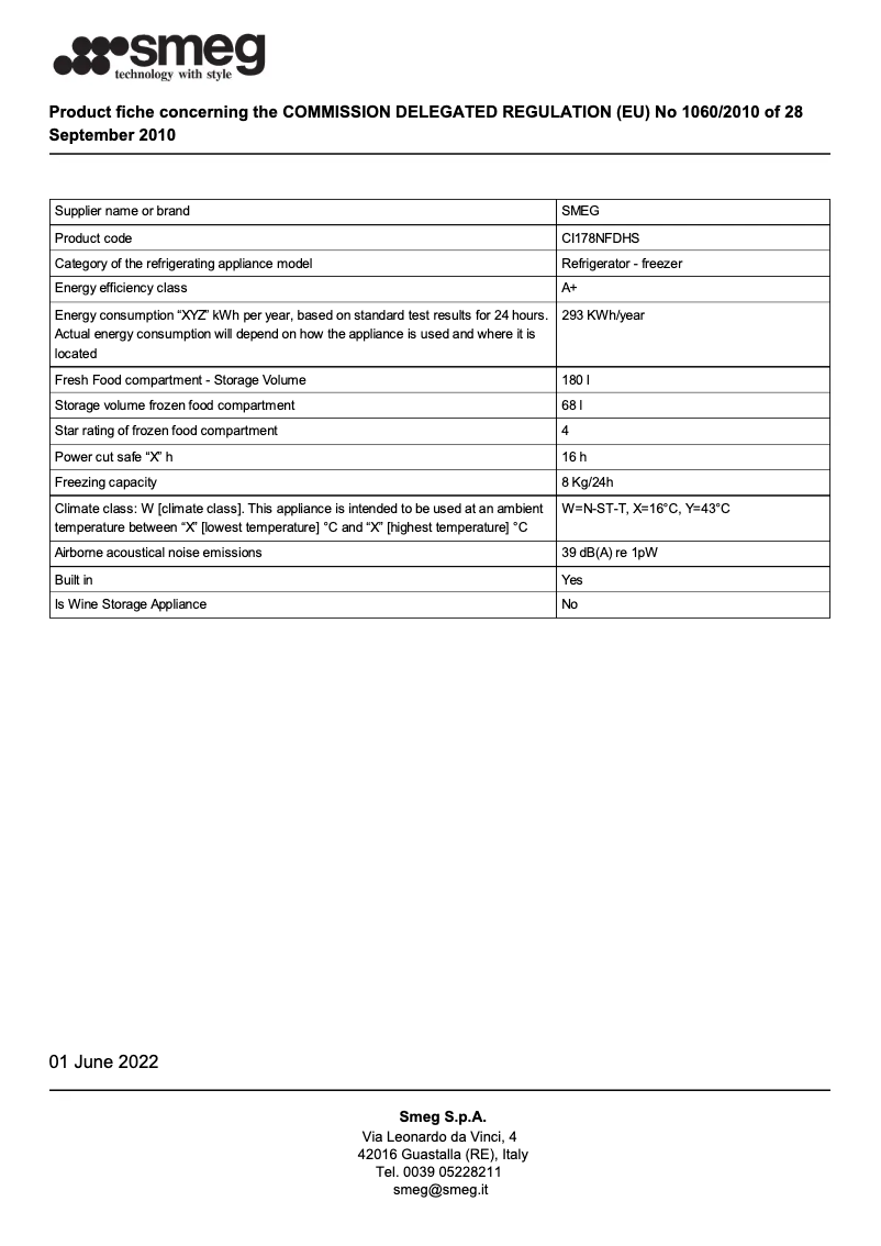 Page n°1 - Brochure Smeg CI178NFDHS