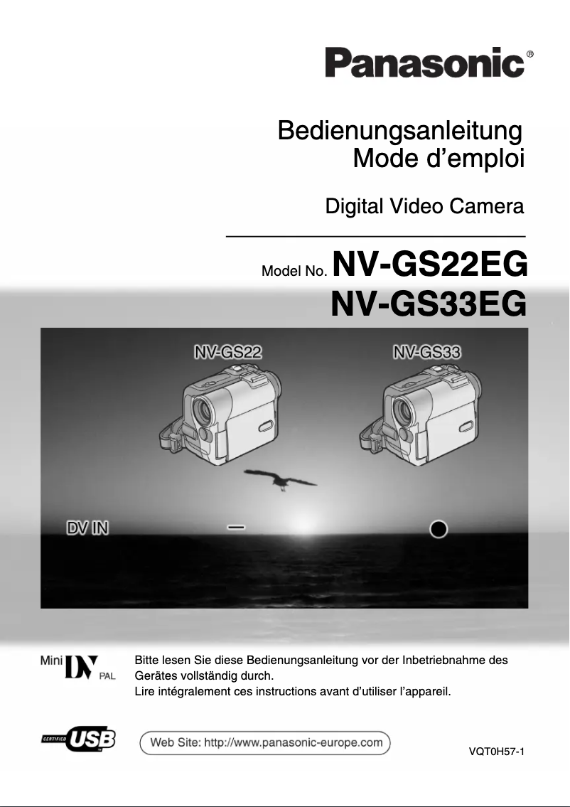 Imagen de la primera página del manual del dispositivo NV-GS33