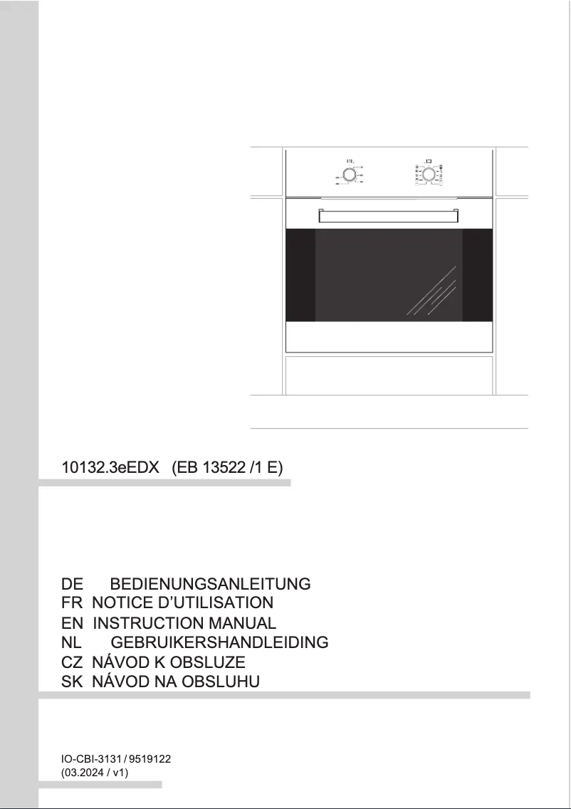 Page n°1 - Manuel utilisateur Amica EB 13522 E