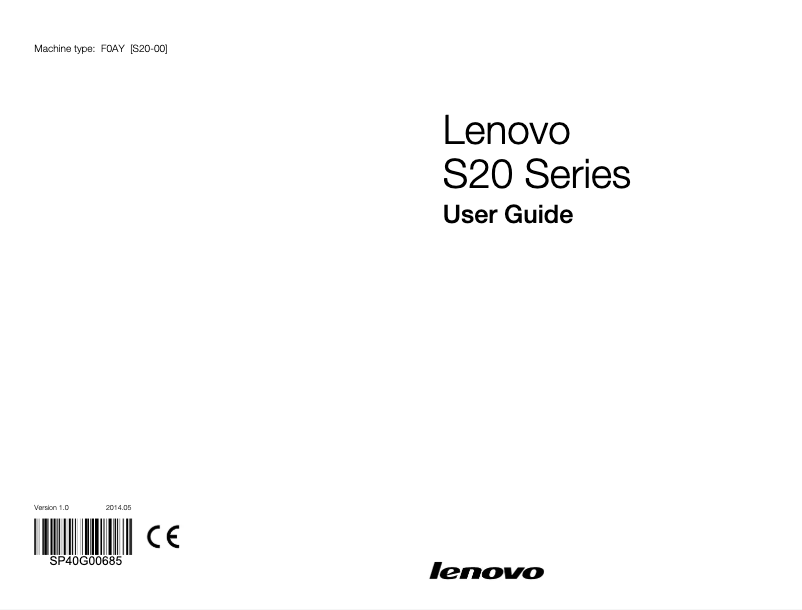 Página 1 del manual Manual de usuario Lenovo ThinkCentre S20-20