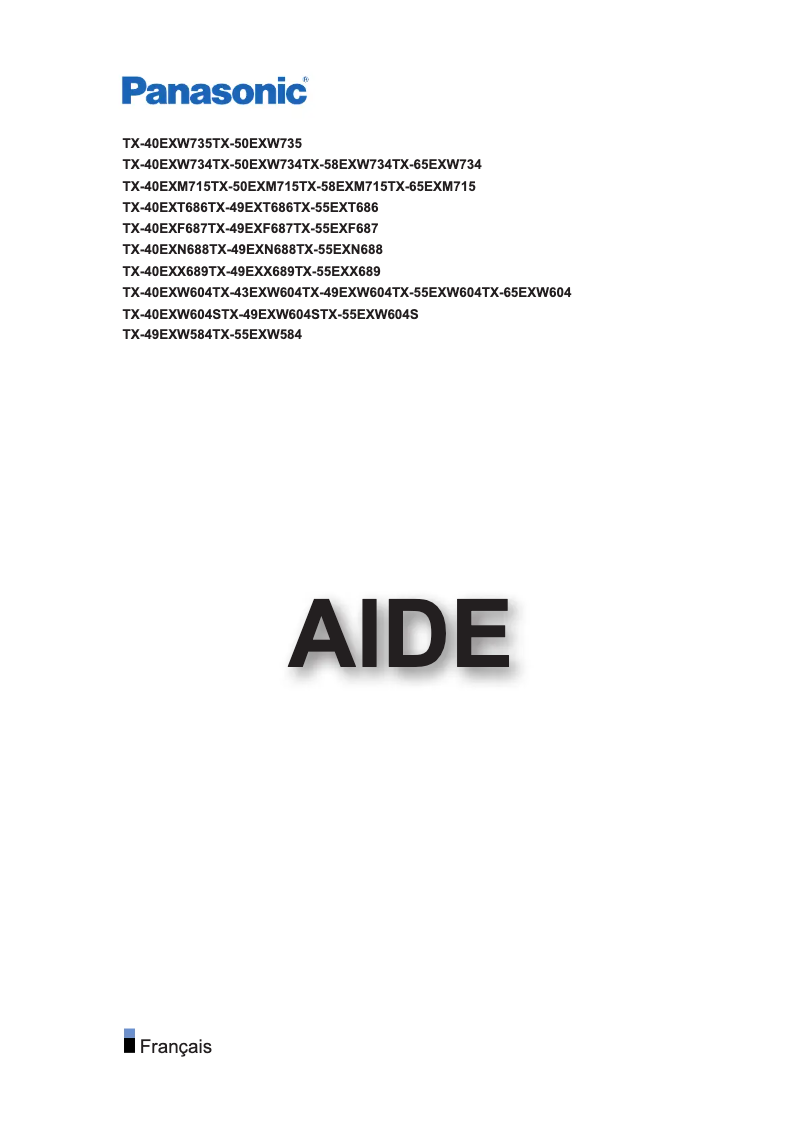 Image de la première page du manuel de l'appareil Viera TX-49EXW604