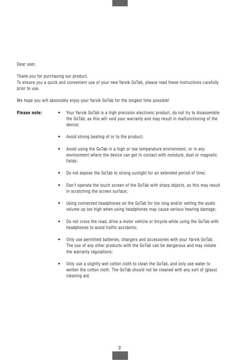 Image de la première page du manuel de l'appareil TAB360