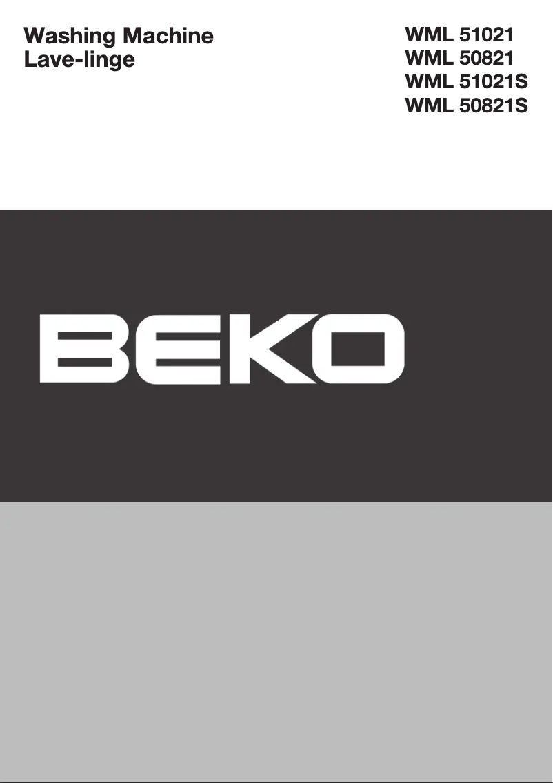 Page n°1 - Manuel utilisateur Beko WML 50821