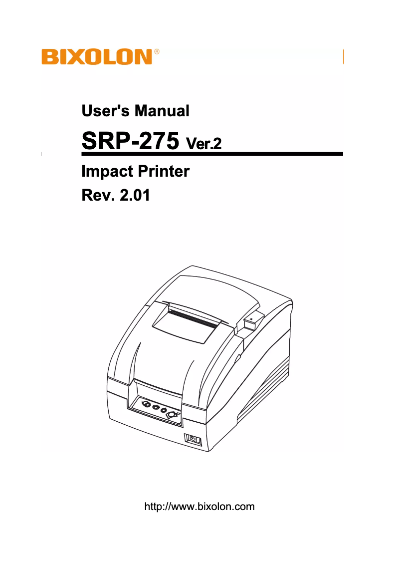 Page n°1 - Manuel utilisateur Bixolon SRP-275E