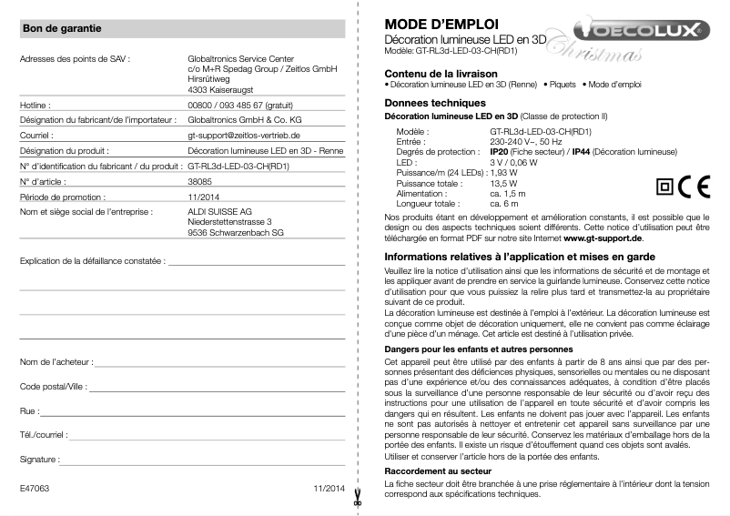 Image de la première page du manuel de l'appareil GT-RL3d-LED-03-CH