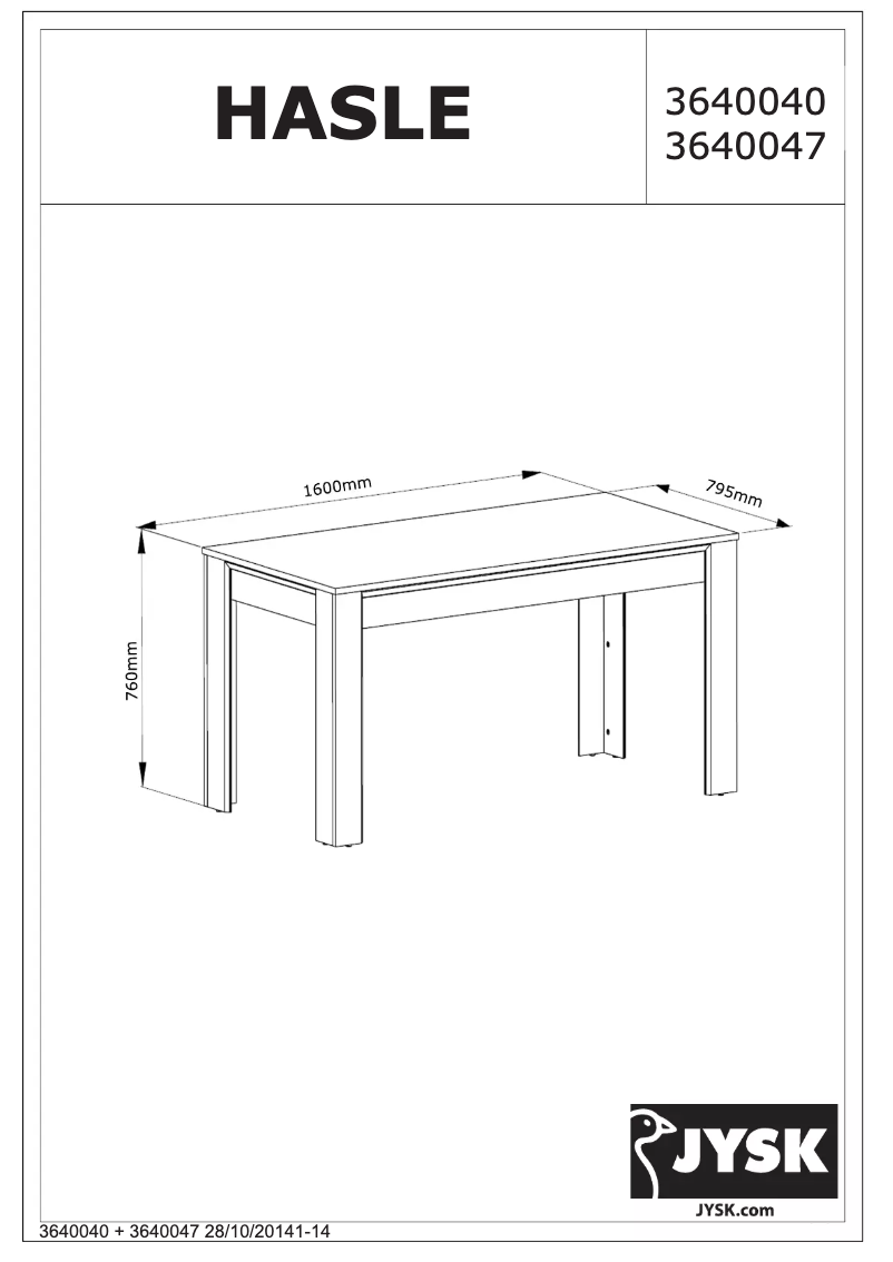 Image de la première page du manuel de l'appareil Hasle (80x160x76)