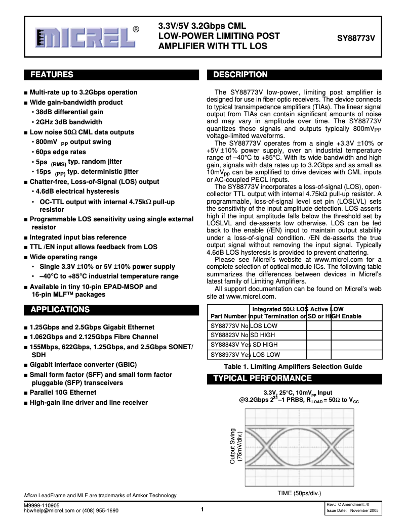 Página 1 del manual Manual de usuario Microchip SY88773V