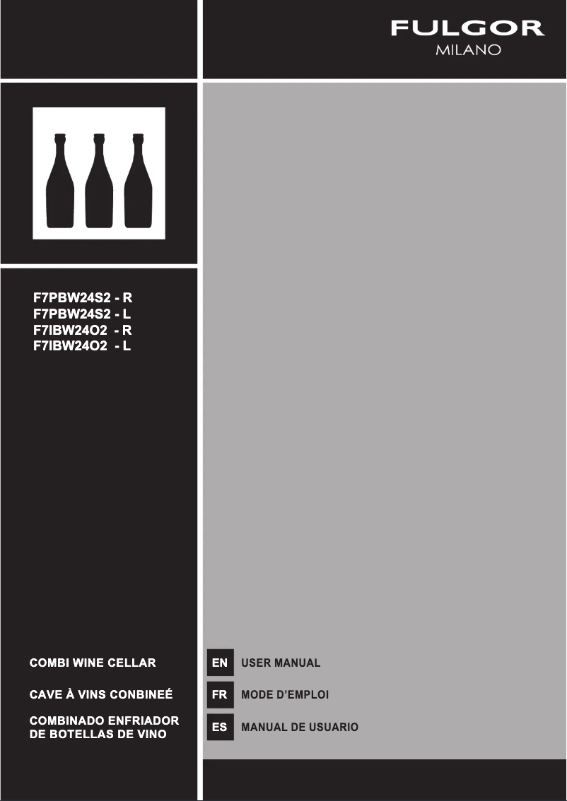 Page 1 de la notice Manuel utilisateur Fulgor Milano F7IBW24O2-R