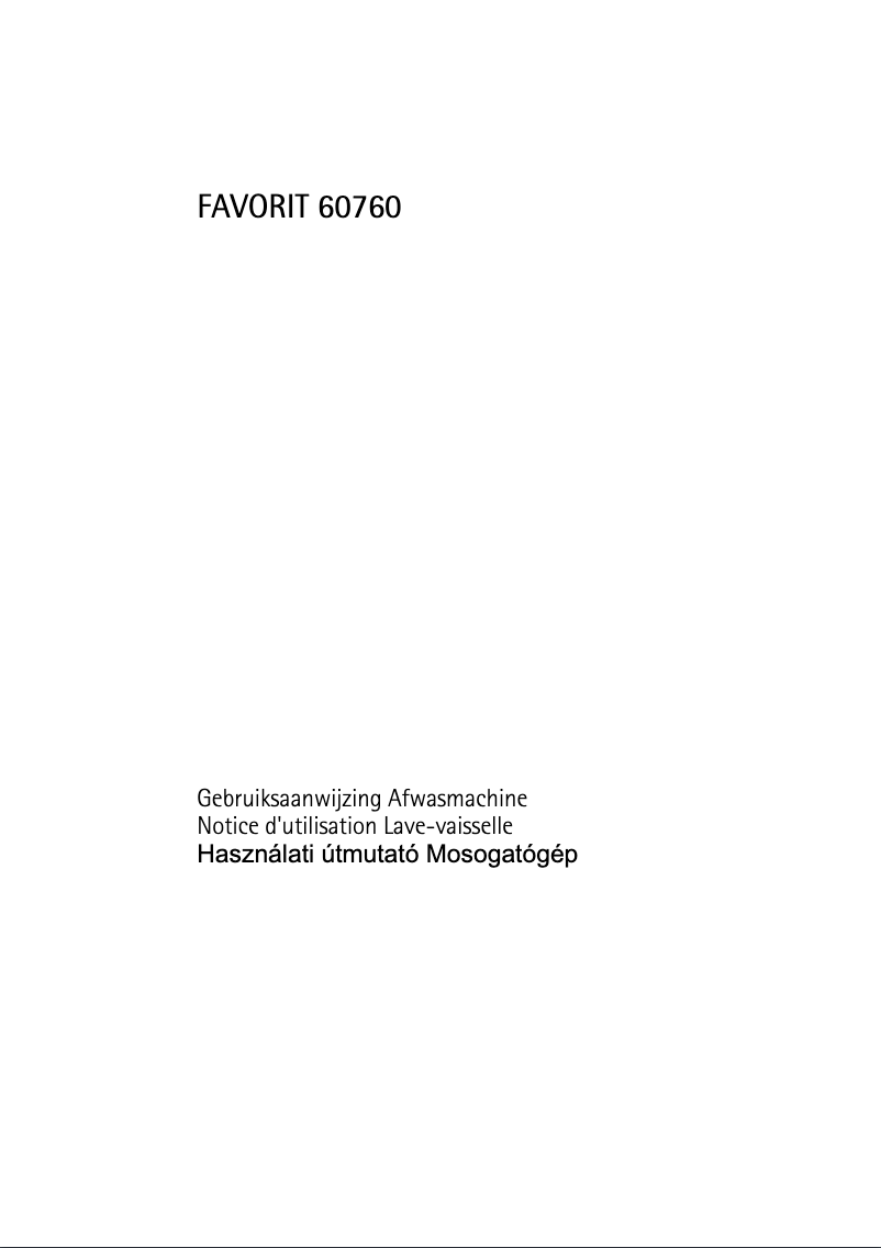 Page 1 de la notice Manuel utilisateur AEG-Electrolux Favorit 60760 W