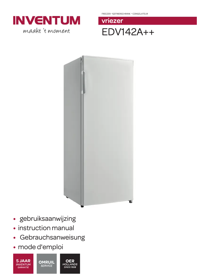 Page 1 de la notice Manuel utilisateur Inventum EDV142A++