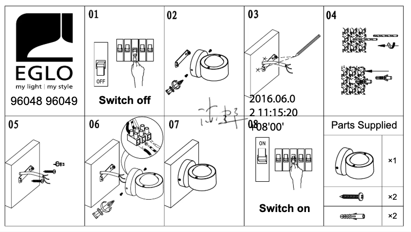 Page n°1 - Manuel utilisateur Eglo Ono 2