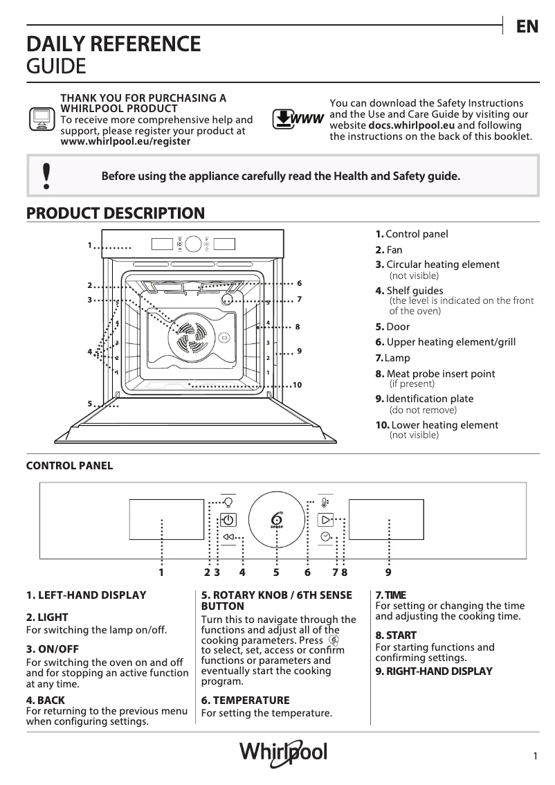 Página 1 del manual Manual de usuario Whirlpool AKZ9 6230 S