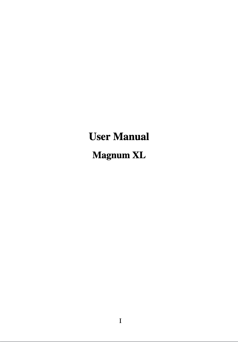 Image de la première page du manuel de l'appareil Magnum XL