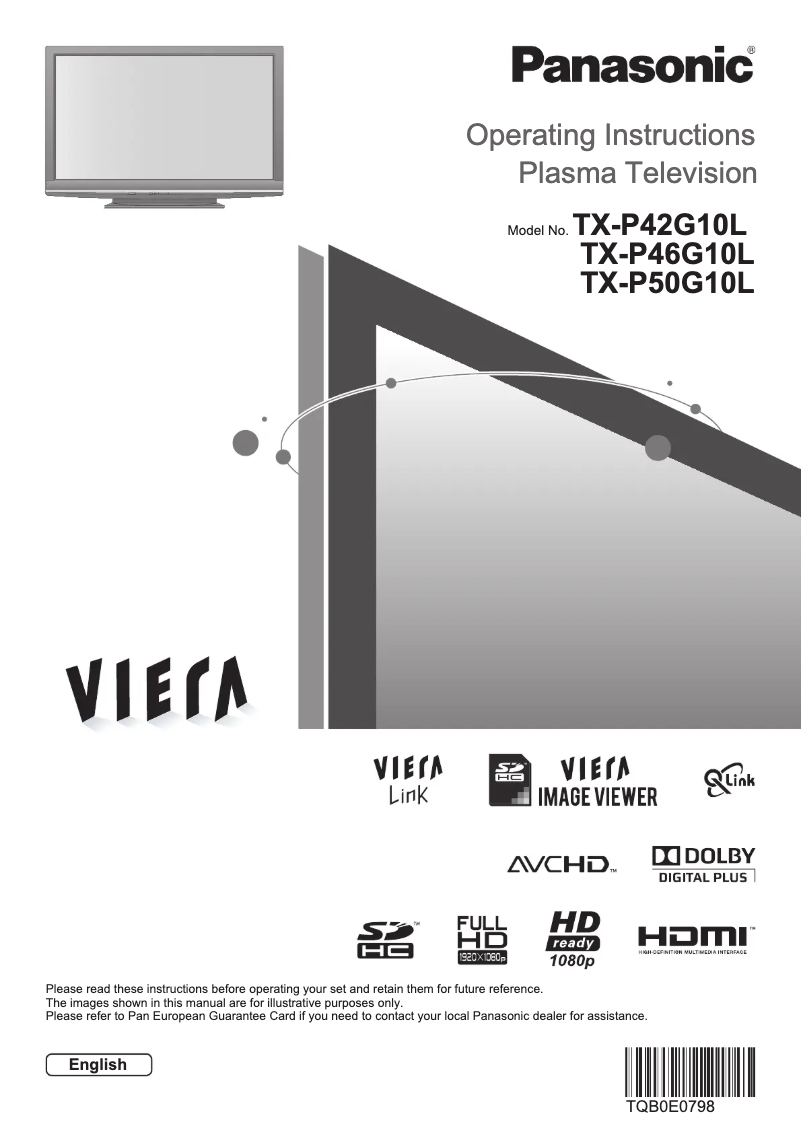 Page 1 de la notice Manuel utilisateur Panasonic Viera TX-P46G10L