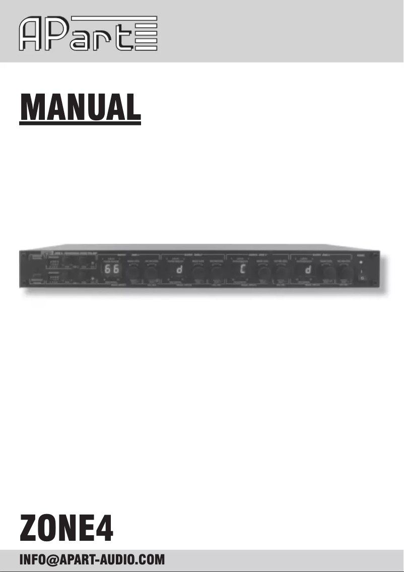 Page 1 de la notice Manuel utilisateur APart Zone 4