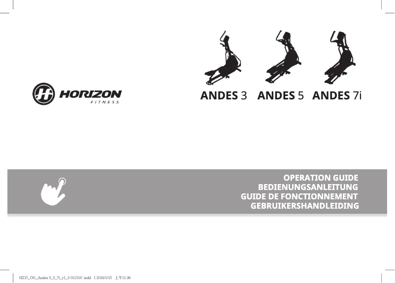 Página 1 del manual Manual de usuario Horizon Fitness ANDES 7i