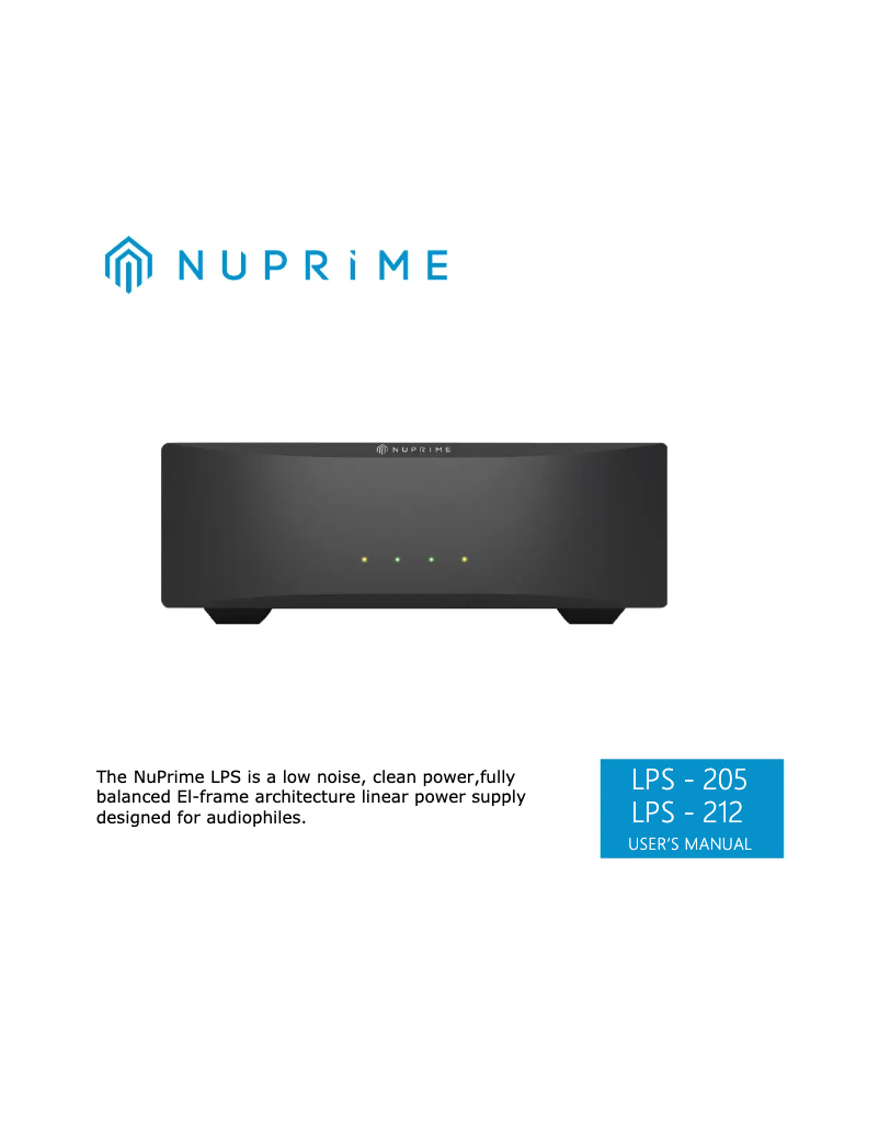 Page n°1 - Manuel utilisateur NuPrime LPS-212