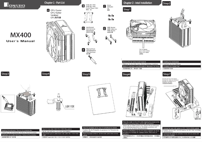 Image de la première page du manuel de l'appareil MX400