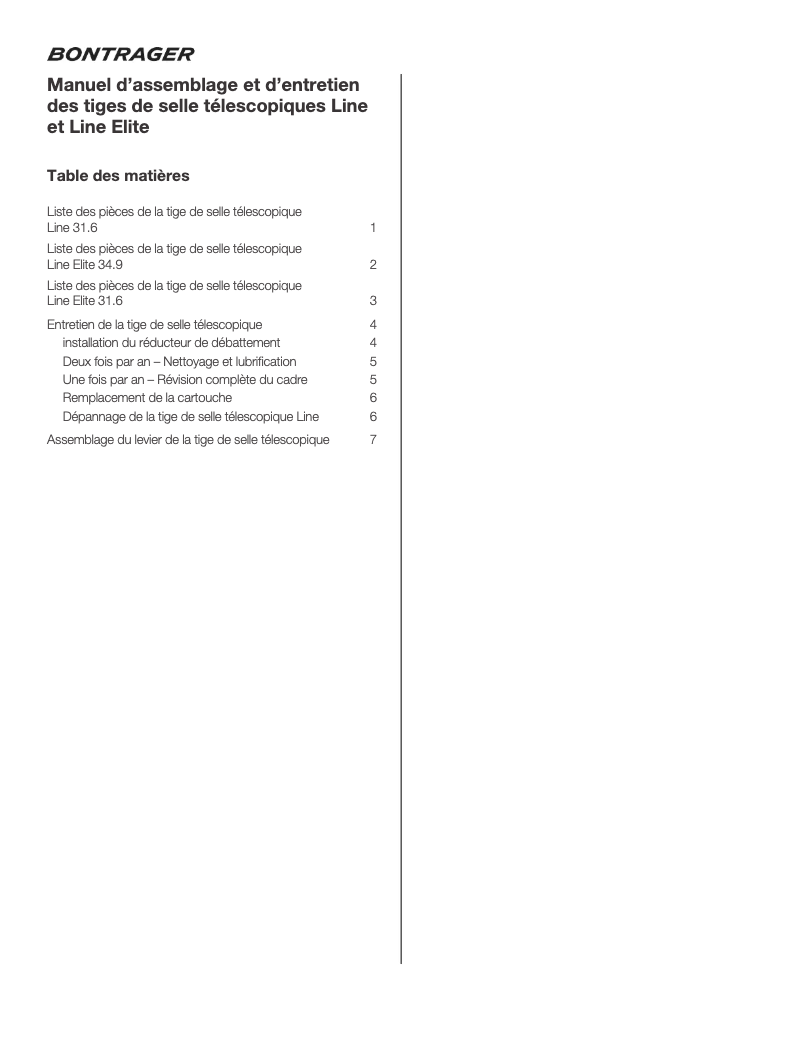 Page 1 de la notice Manuel utilisateur Trek Fuel EX 9.9 XTR Gen 6