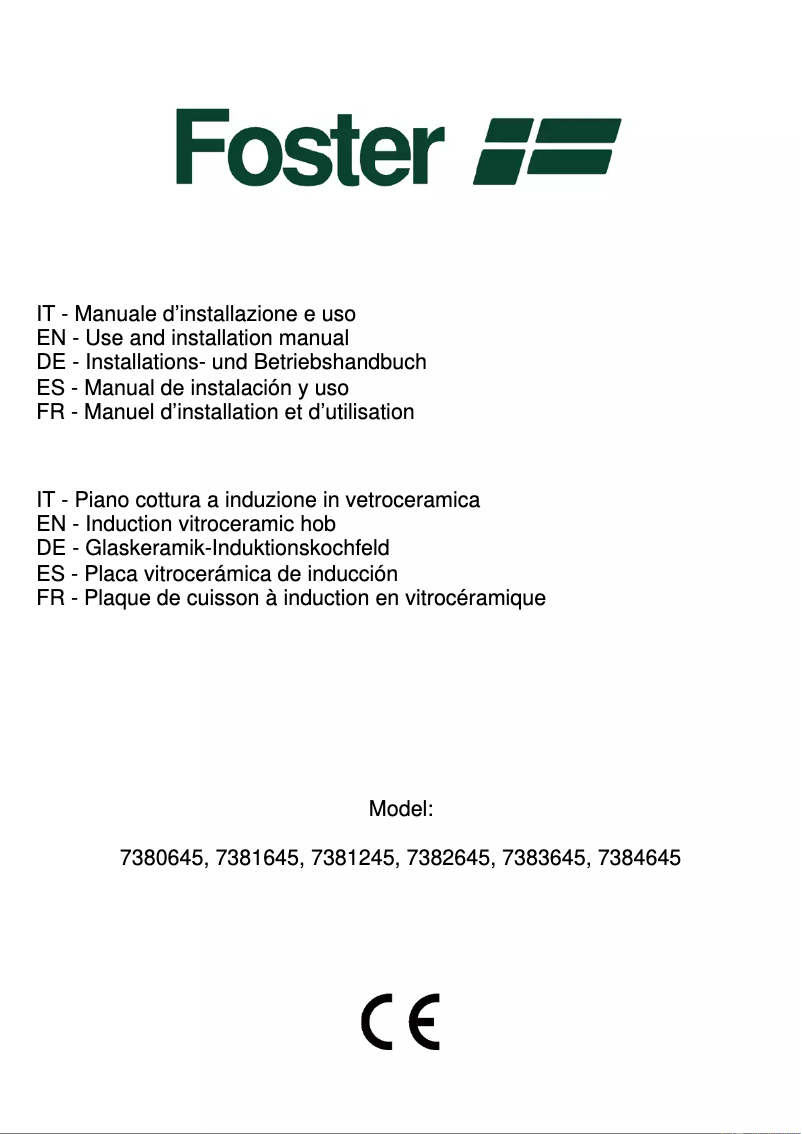 Page 1 of the manual User Manual Foster KE 86.5F.STD