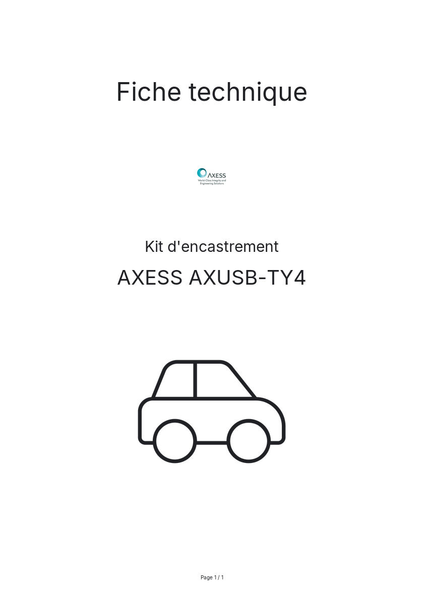 Page n°1 - Fiche technique AXESS AXUSB-TY4