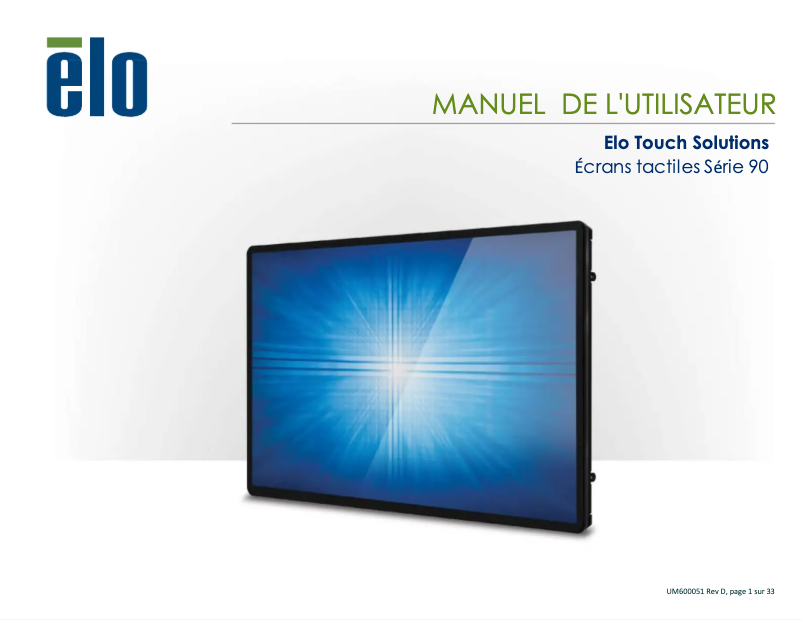 Page n°1 - Manuel utilisateur Elo 2094L
