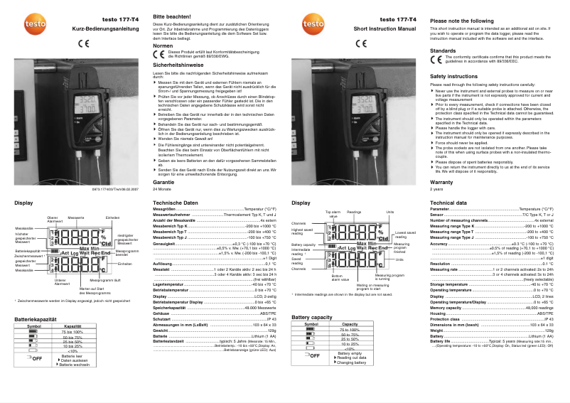 Image de la première page du manuel de l'appareil 177-T4