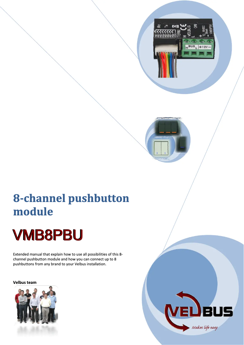 Page n°1 - Manuel utilisateur Velbus VMB8PBU