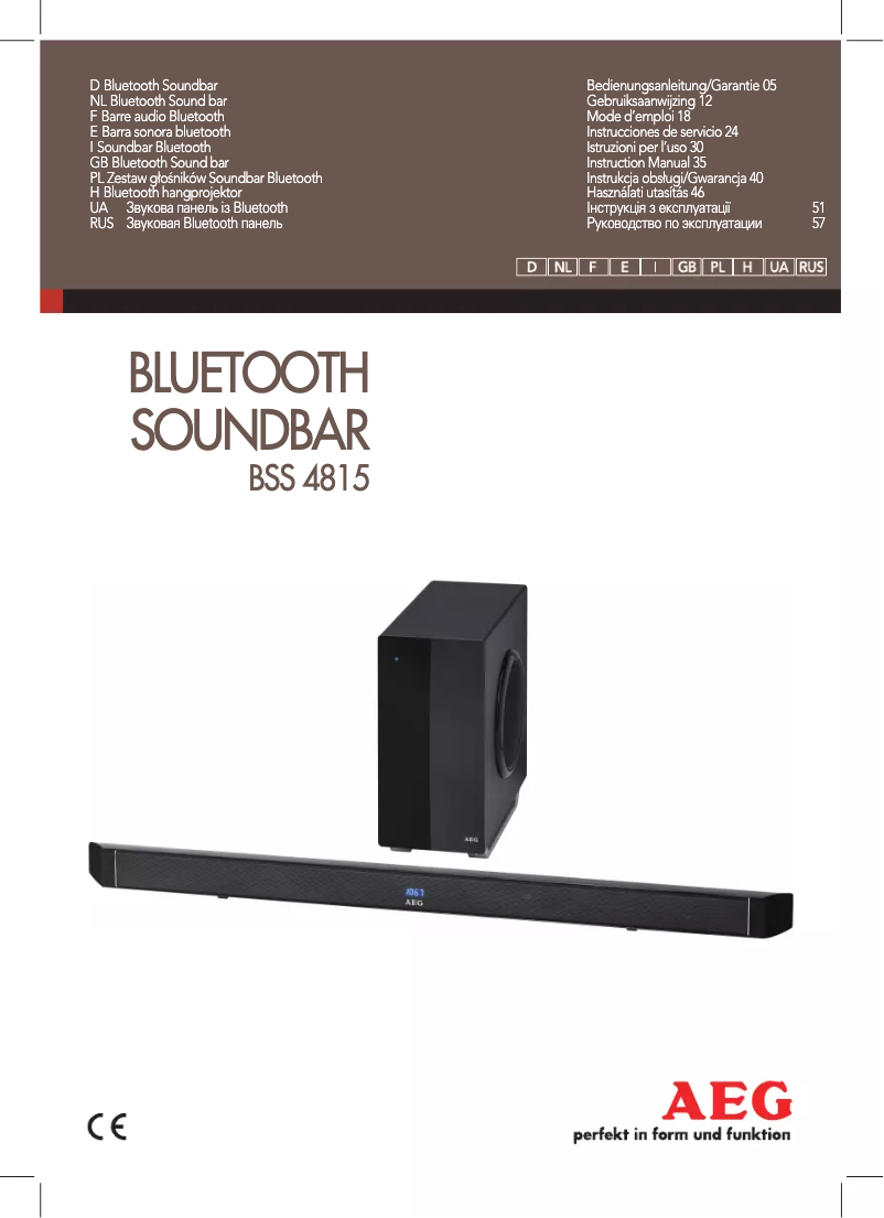 Page 1 de la notice Manuel utilisateur AEG BSS 4815