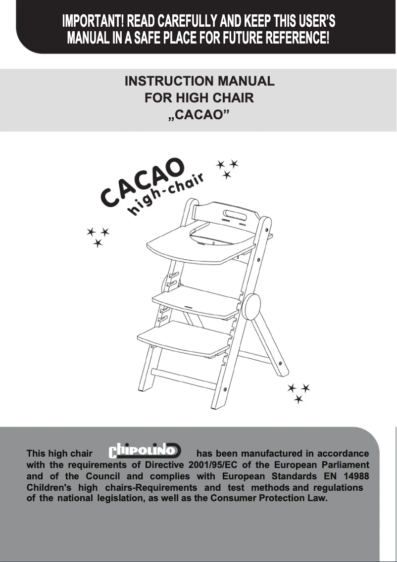 Page 1 de la notice Manuel utilisateur Chipolino Cacao